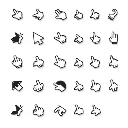 A mock-up showing a variety of custom cursor designs available for selection.